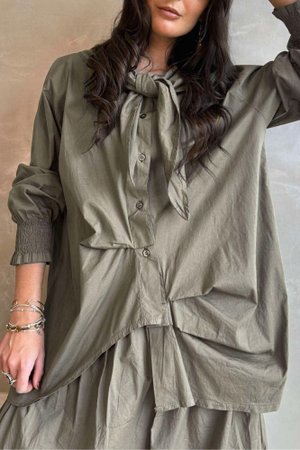 Paloma Neckerchief Blouse Khaki /20= pre order approx 5 days